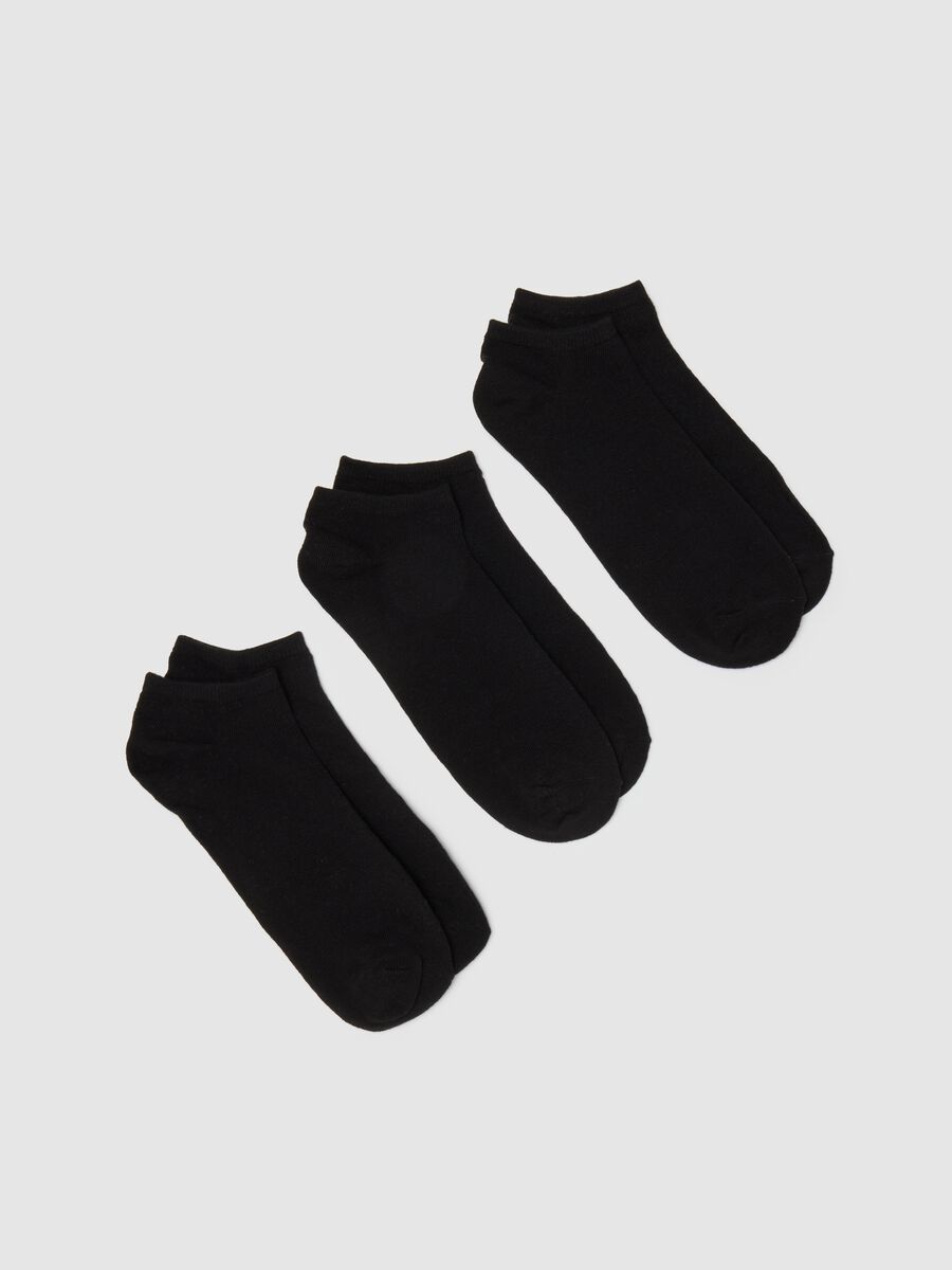 Set of women's black cotton stretch socks_0