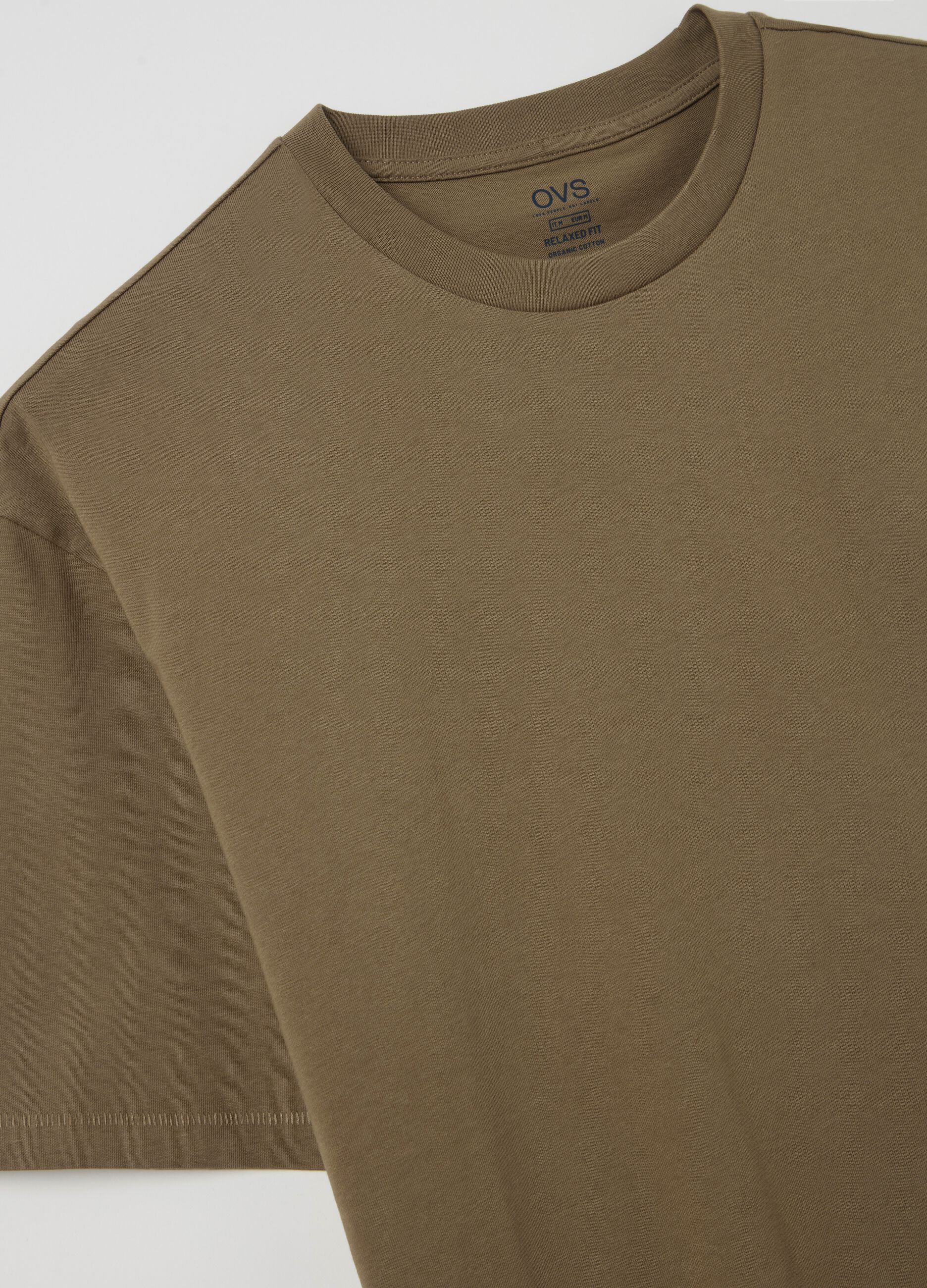 Solid colour T-shirt in organic cotton
