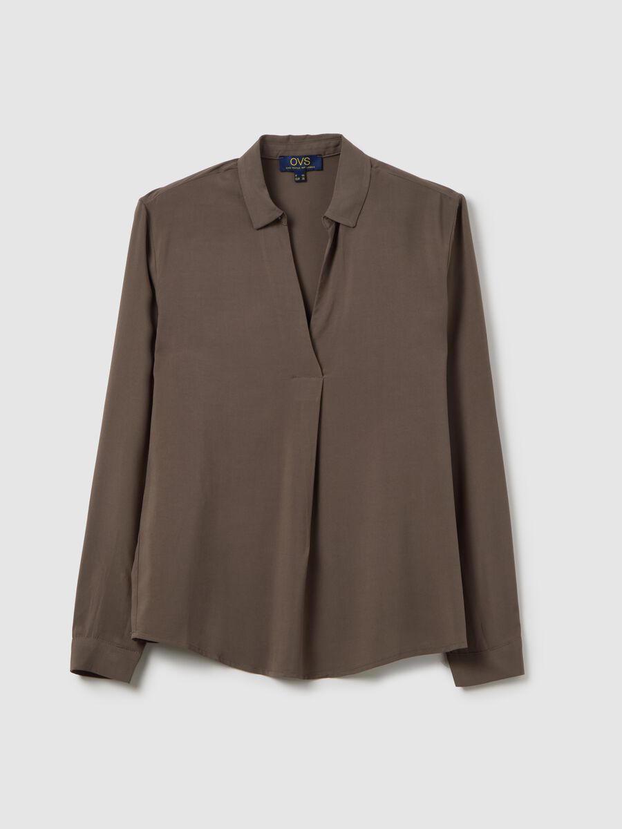 Camicia marrone in viscosa_4