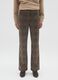 Brown Check Flare Trousers_1