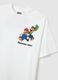 Relaxed fit white pure cotton t-shirt featuring Super Mario_5