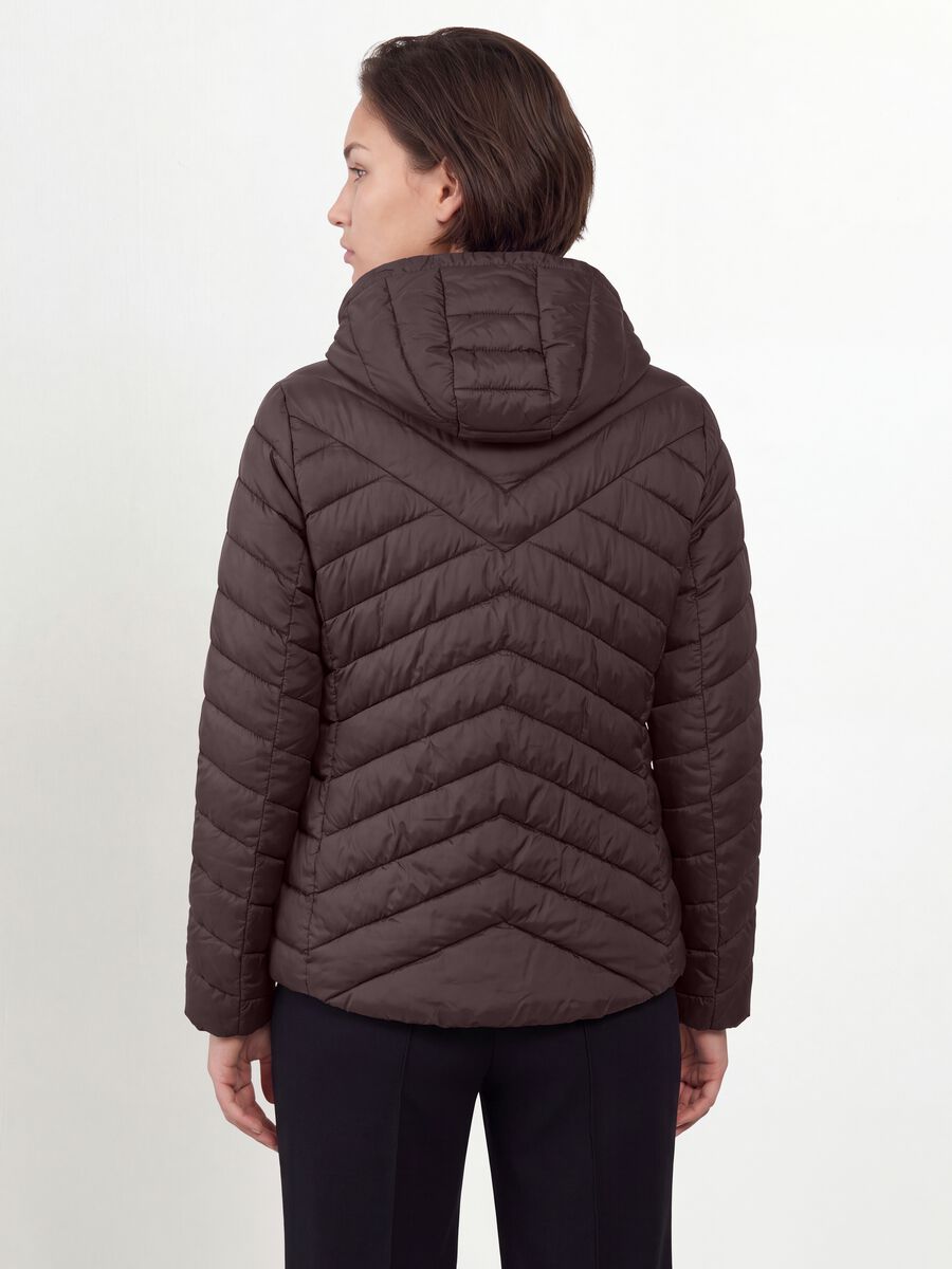 Giacca Ultralight viola trapuntata con cappuccio e zip regular fit_3