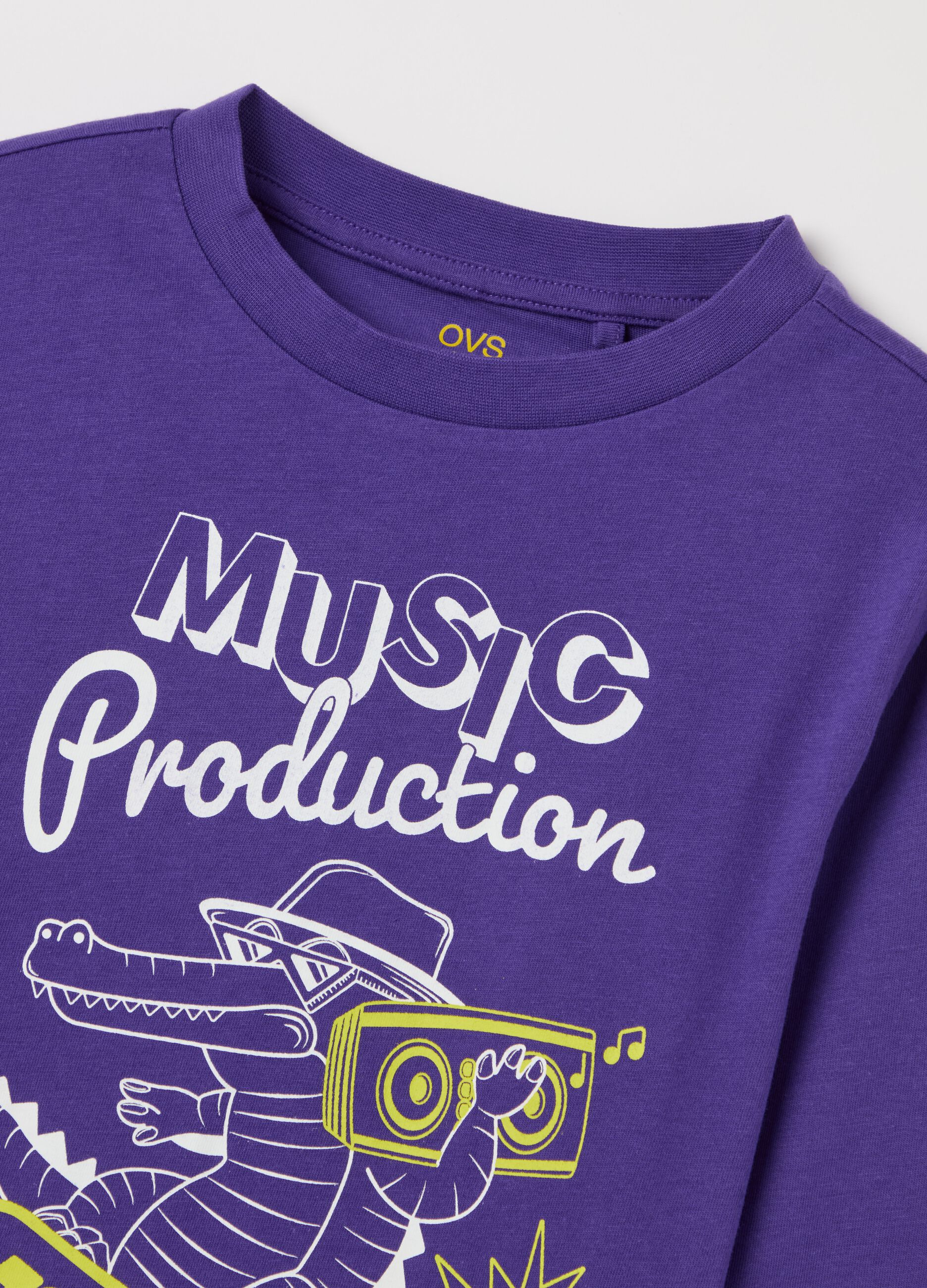 Long-sleeved T-shirt in cotton with print