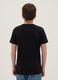 T-shirt in puro cotone nero da ragazzo regular fit con scritta_1