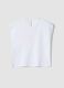 Sleeveless white pure cotton girl's t-shirt regular fit_1