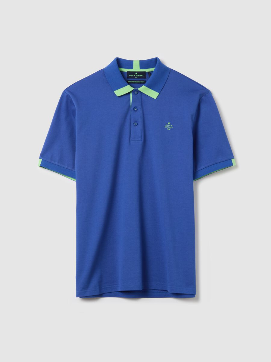 Polo shirt with contrasting detail and logo embroidery_4