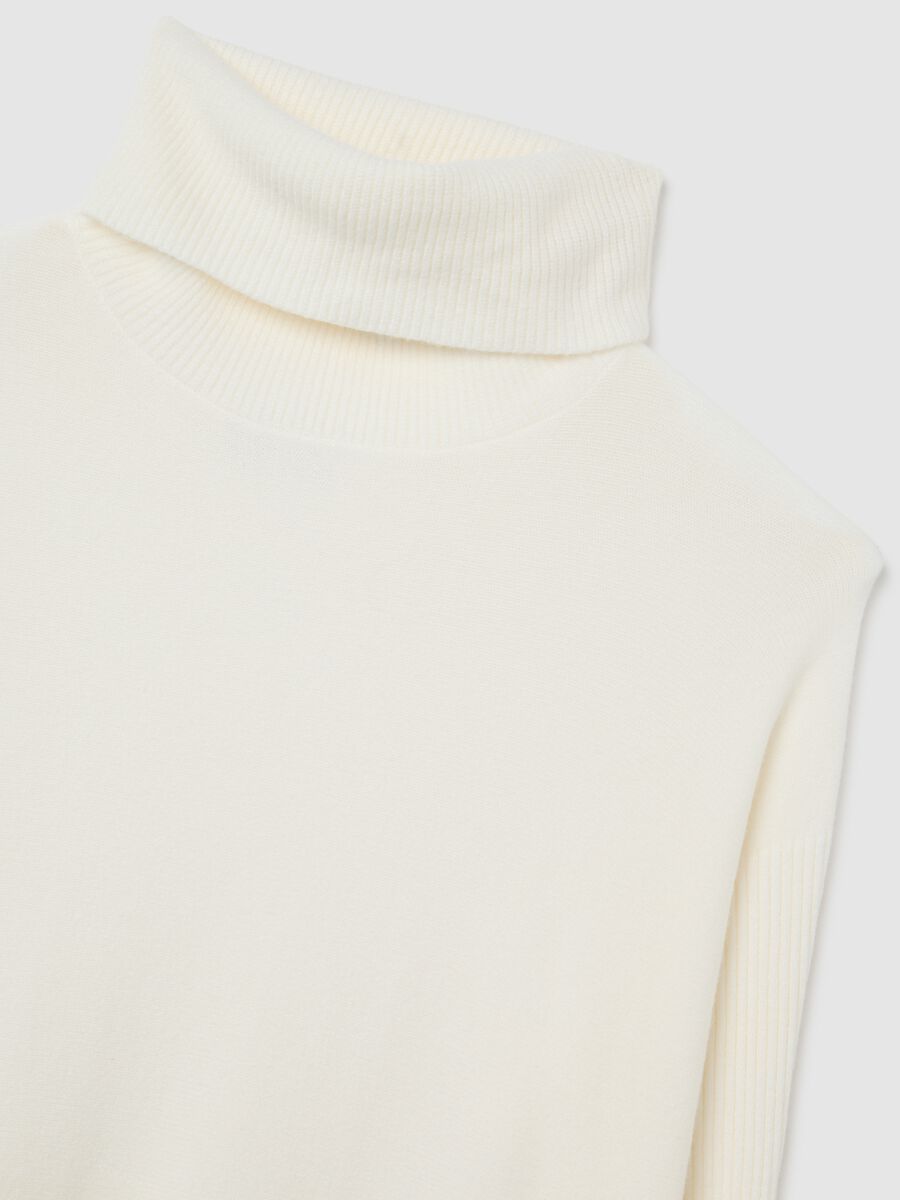 White long sweater regular fit with turtleneck_5