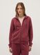 Pink cotton blend hoodie regular fit with zip_1