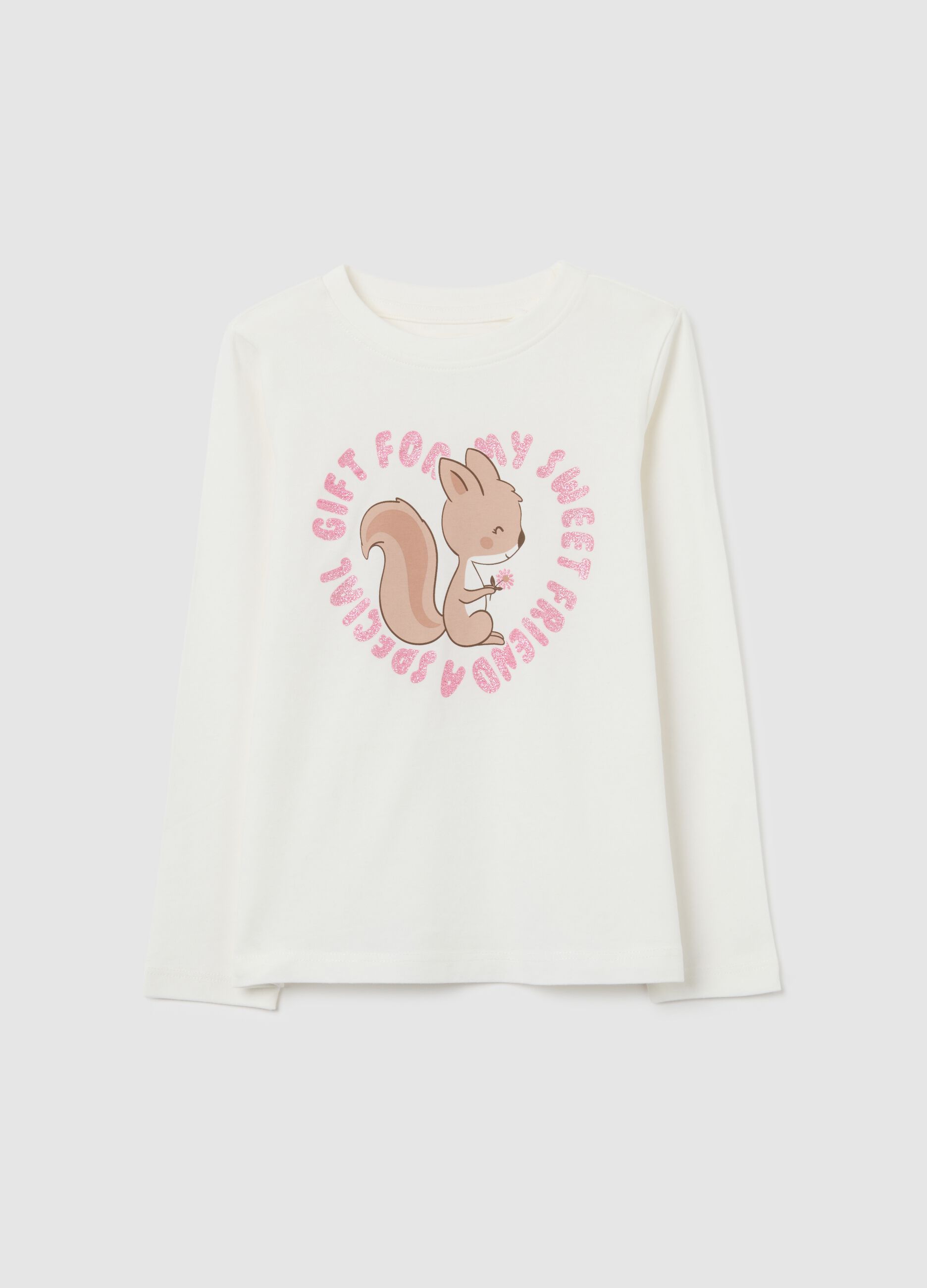 Girls' Long Sleeve White T-Shirt