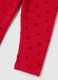 Red leggings for girls in stretch cotton with heart prints_3