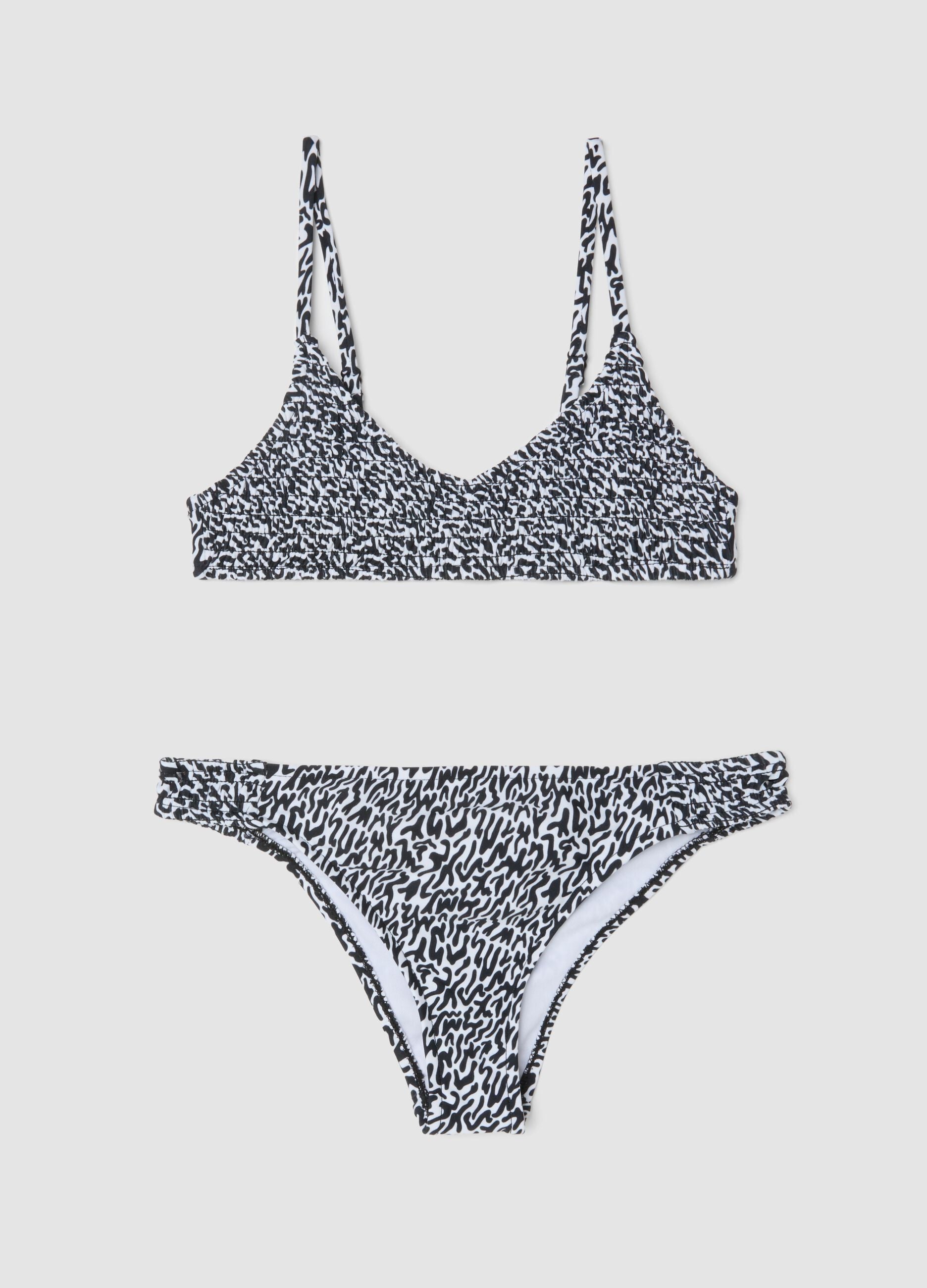 Black stretch-fabric bikini