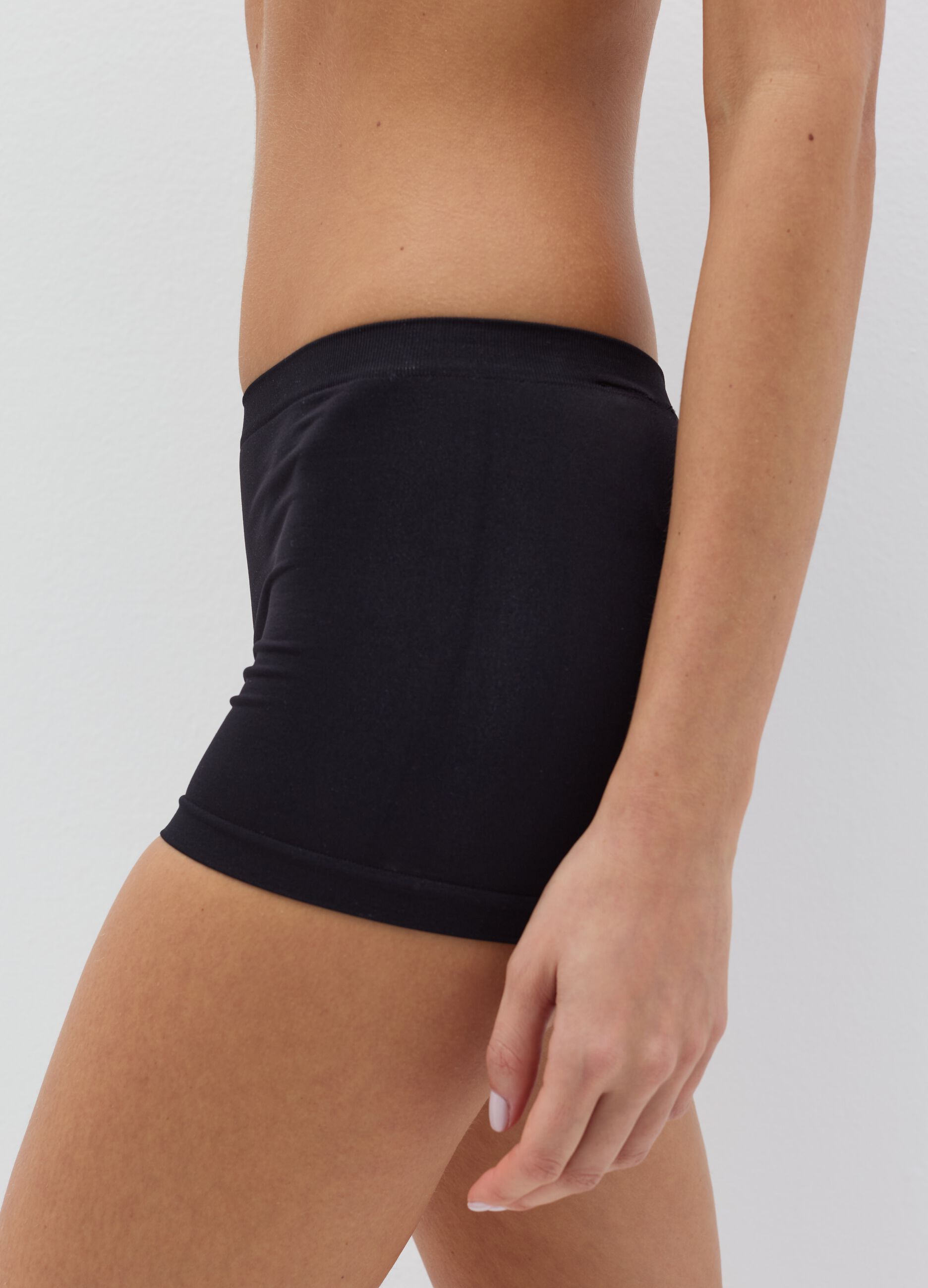 Slip hipster nero in microfibra elasticizzata