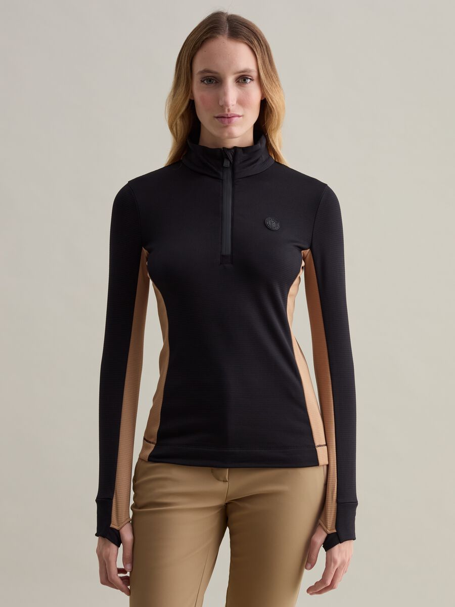 Half-zip fleece with waffle weave_0