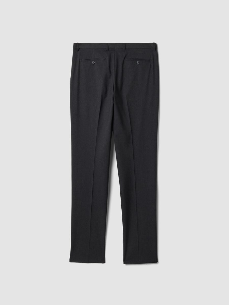 Blue slim-fit stretch viscose trousers_2