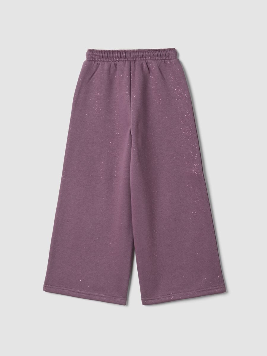 Jogger wide leg viola con vita elasticizzata_1