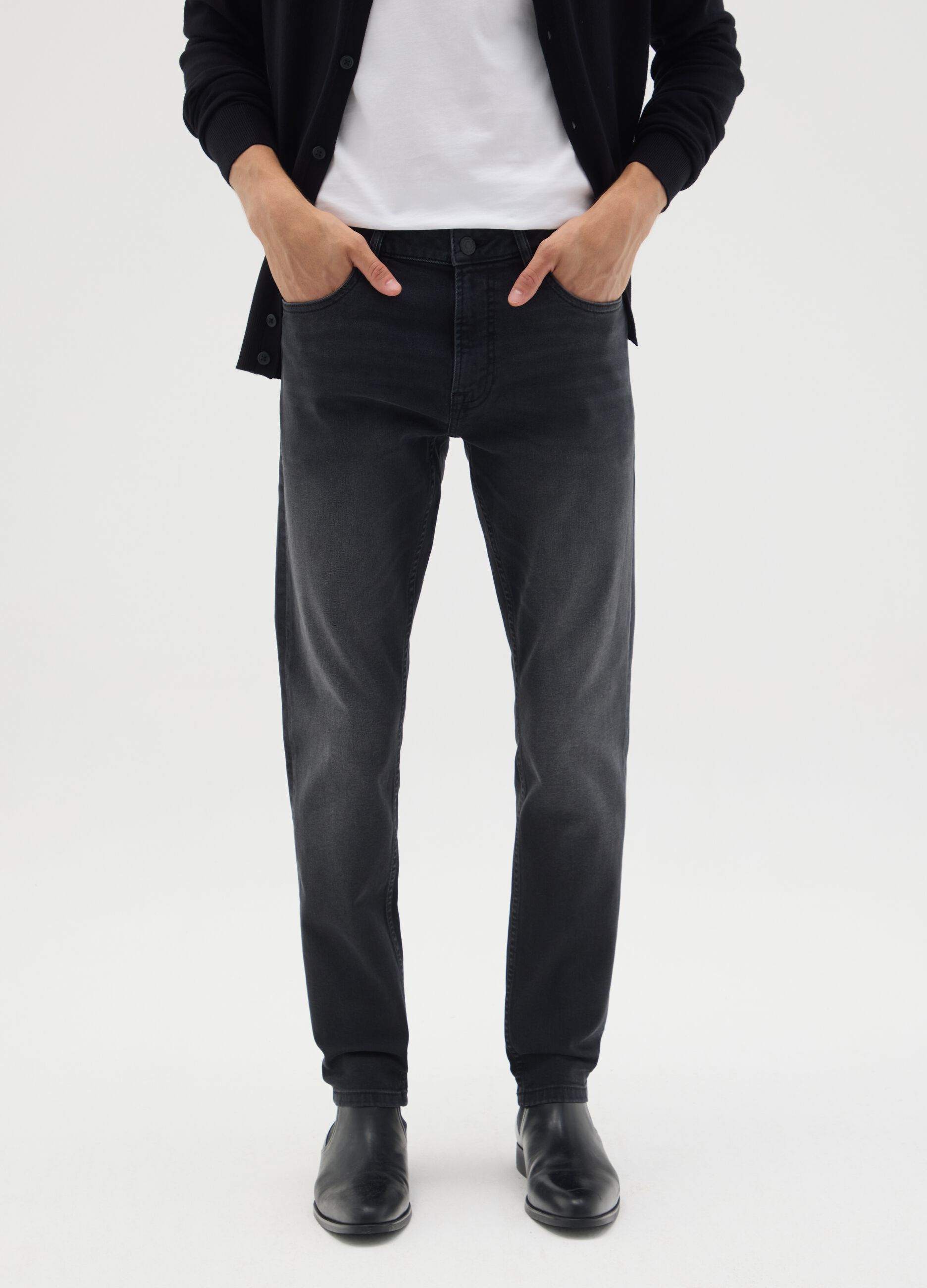 Grey Denim Skinny Fit Jeans