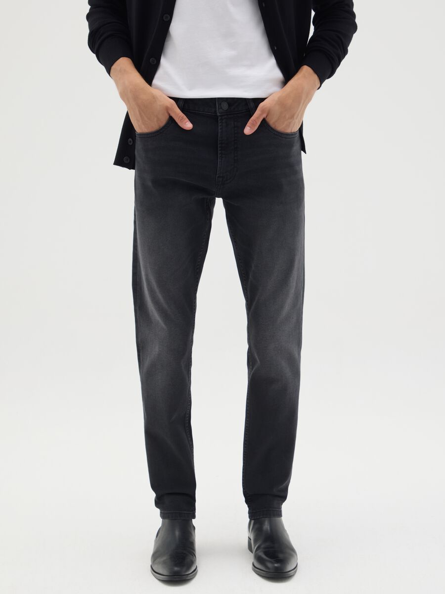 Grey Denim Skinny Fit Jeans_1