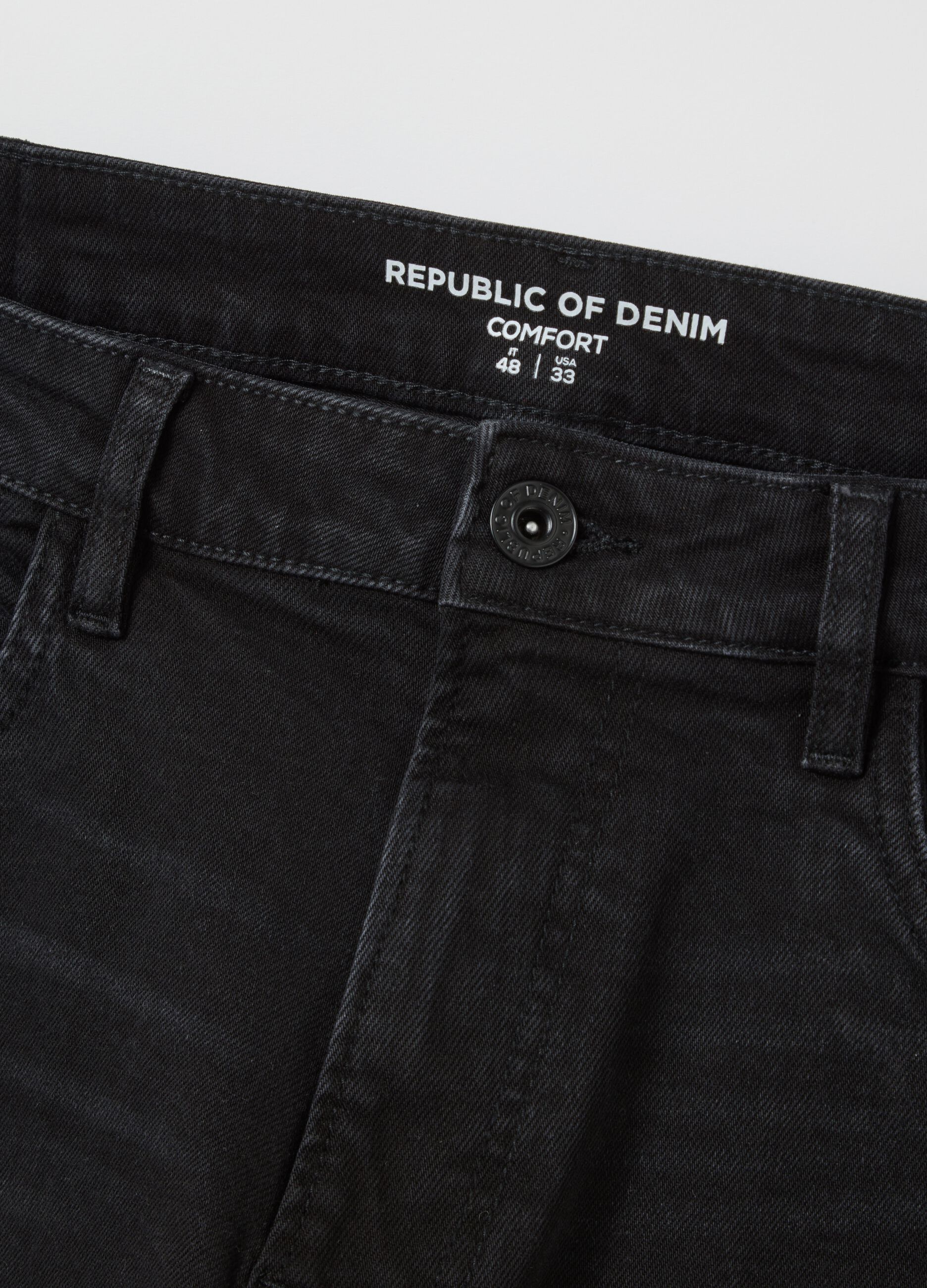 Jeans da uomo in cotone elasticizzato nero comfort