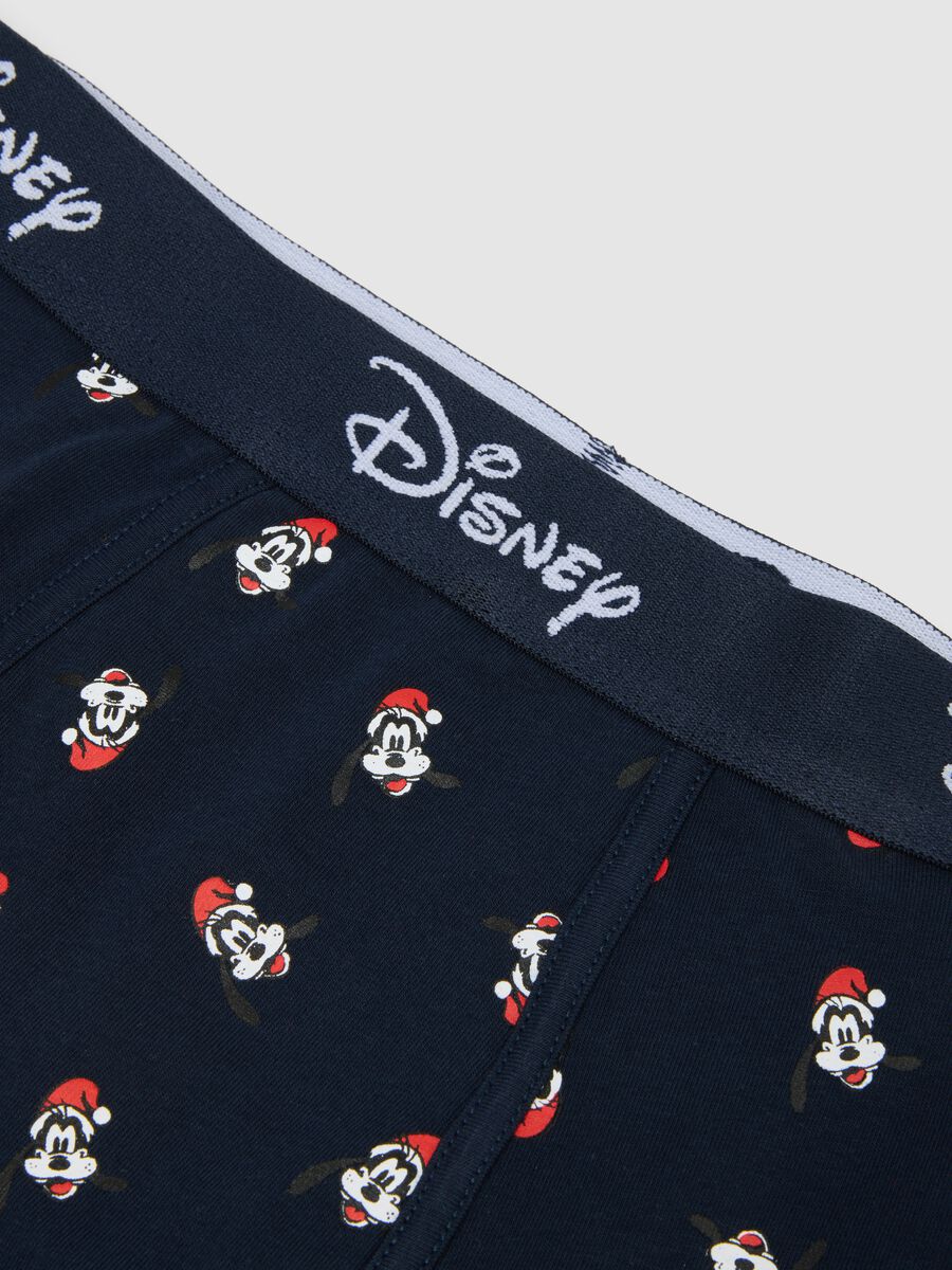 Blue Stretch Cotton Regular Fit Boxer Shorts with Print_1