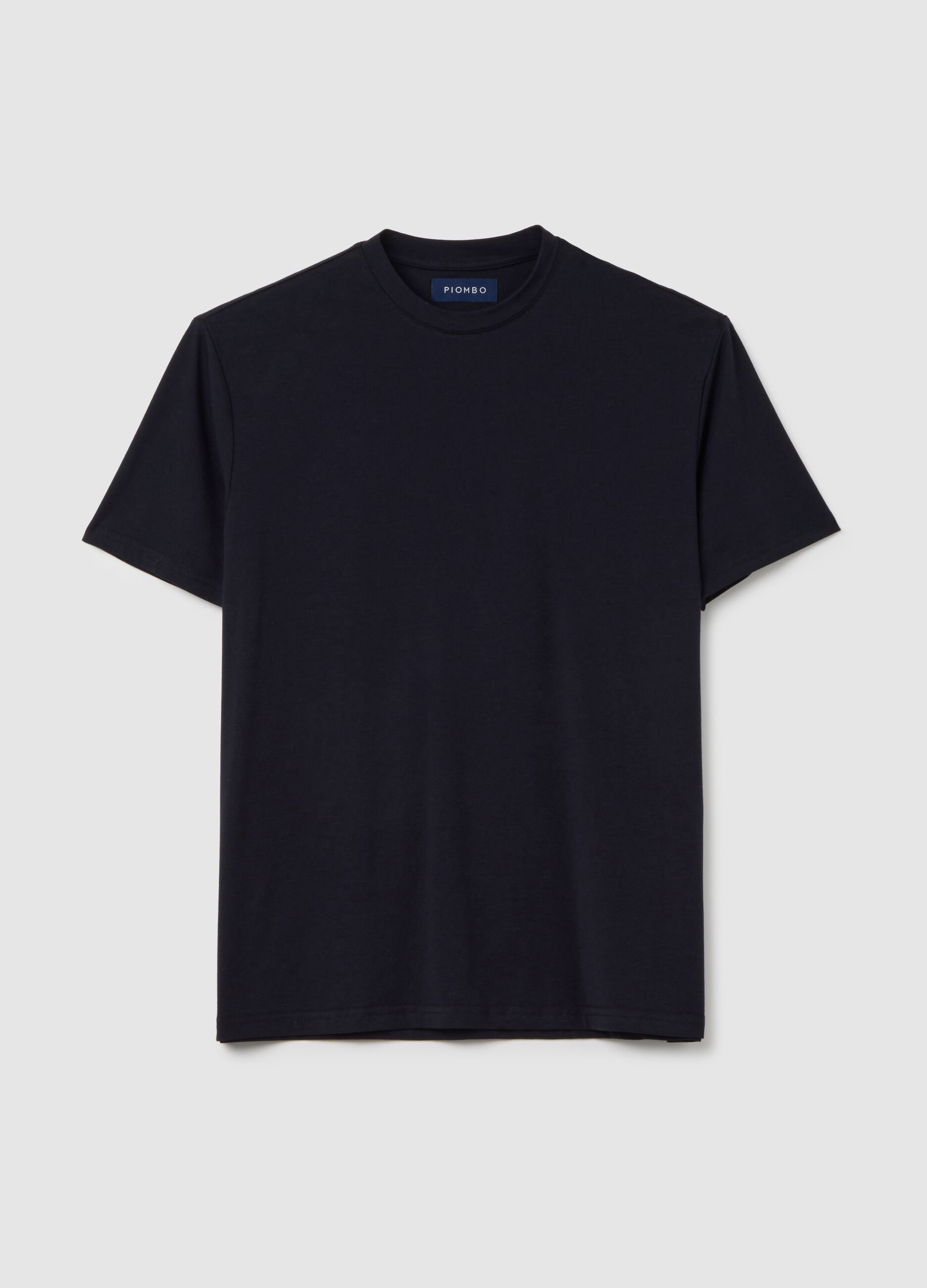 T-shirt in misto cotone blu regular fit