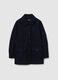 Blue wool blend regular fit coat with buttons and pockets_0