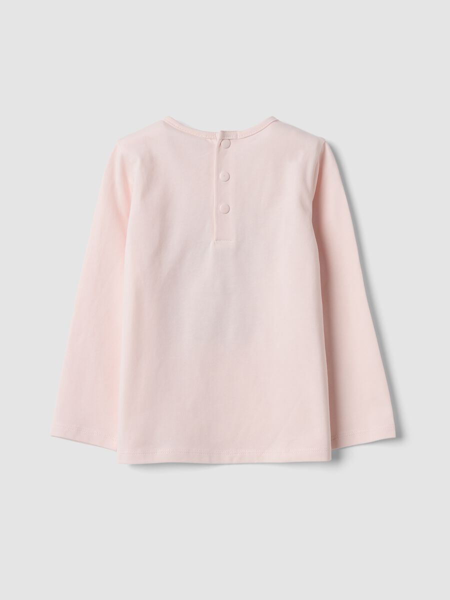 Maglietta rosa in cotone organico elasticizzato girocollo_1