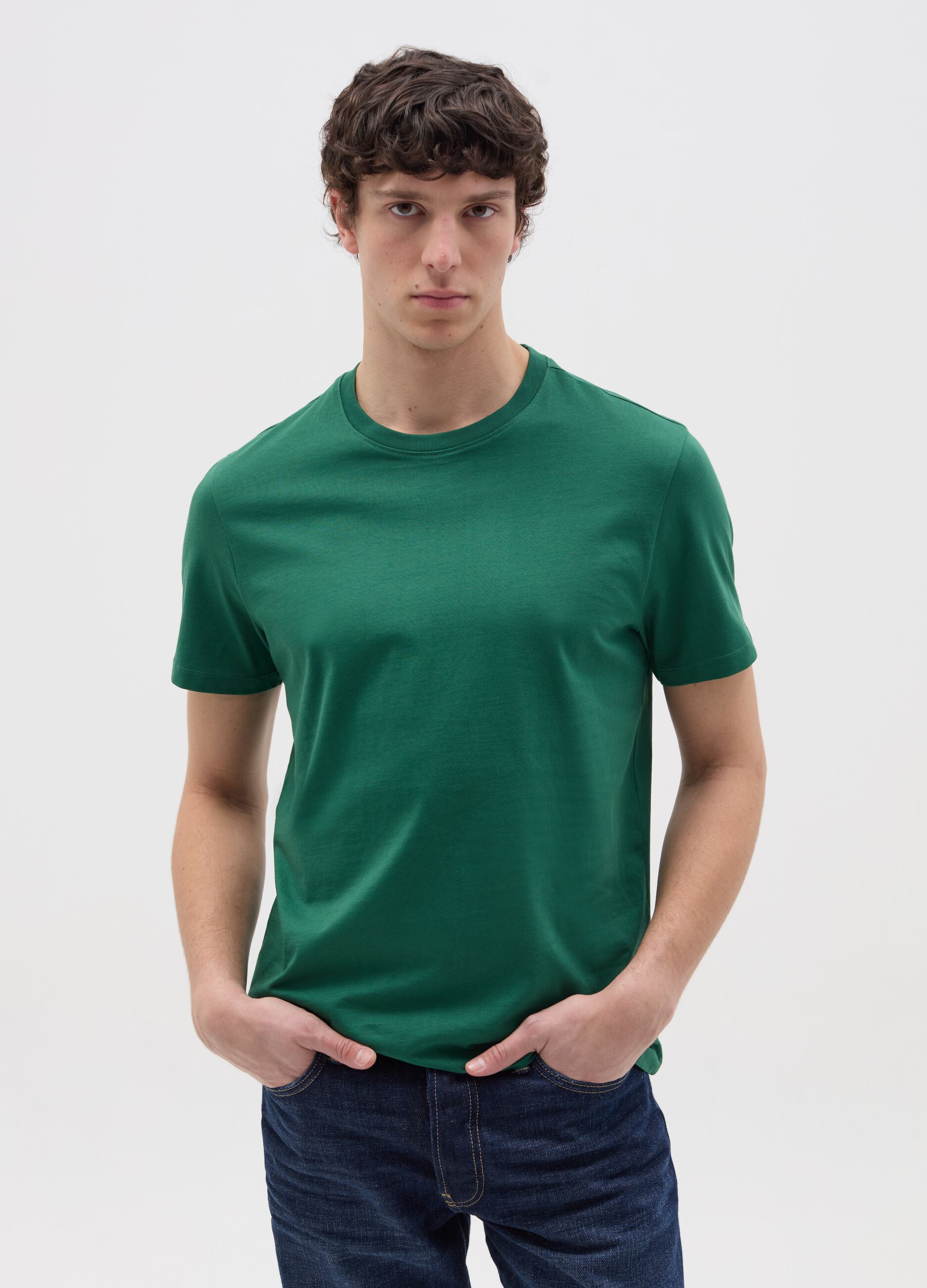 Organic cotton T-shirt with round neck