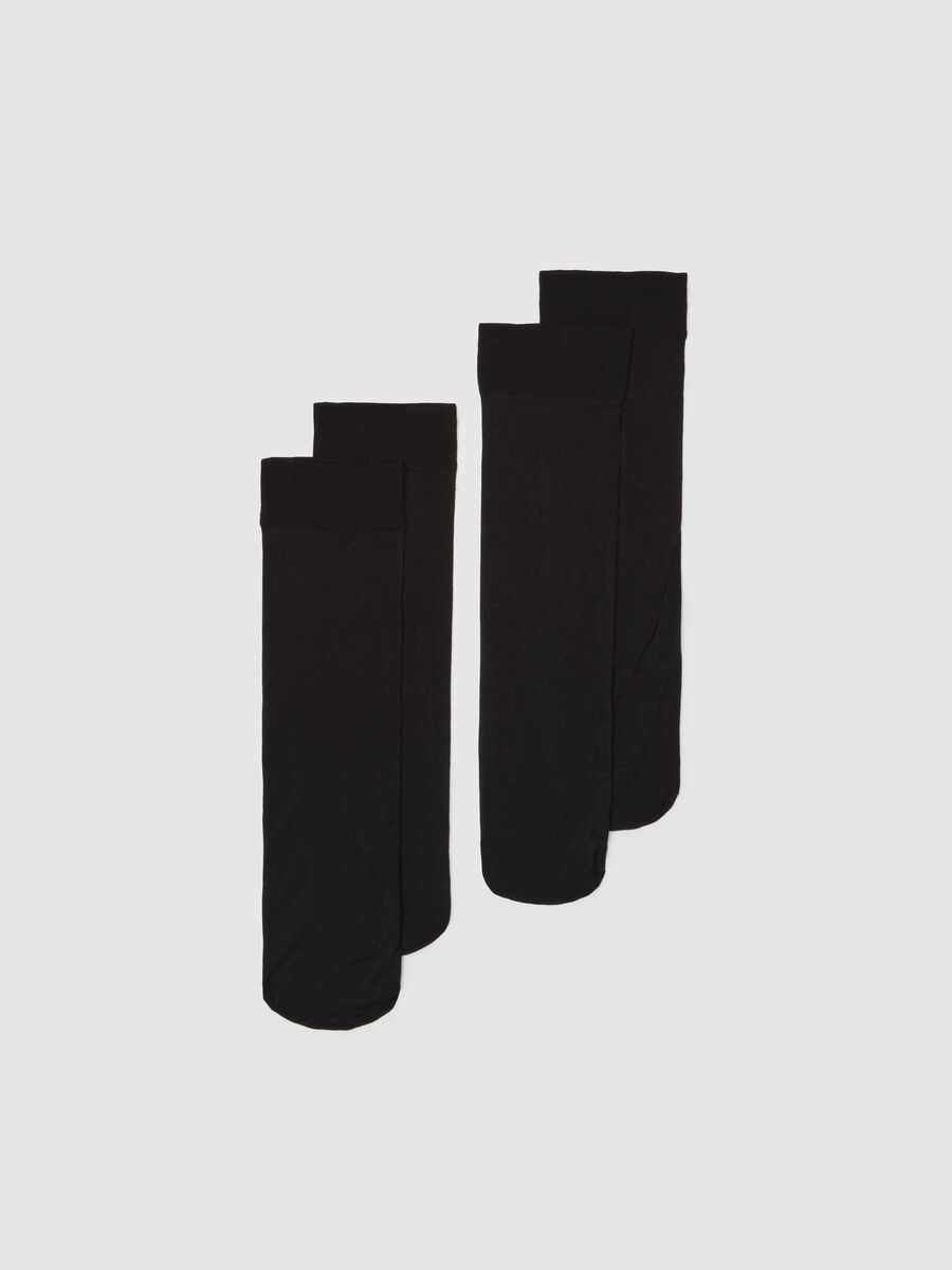 Black Knee-High Socks Twin Pack_1