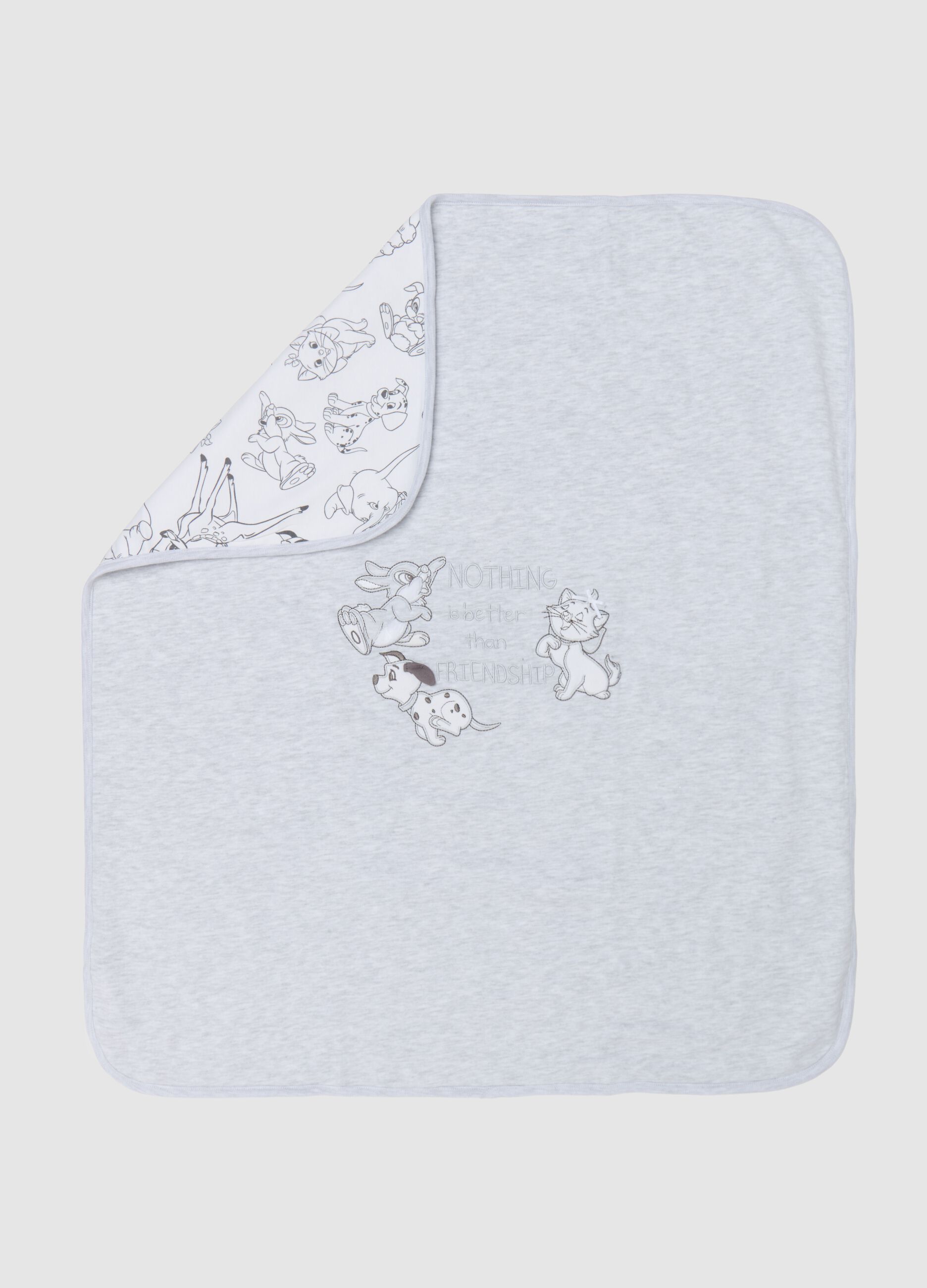 Coperta in cotone con ricamo Minù e Tamburino 