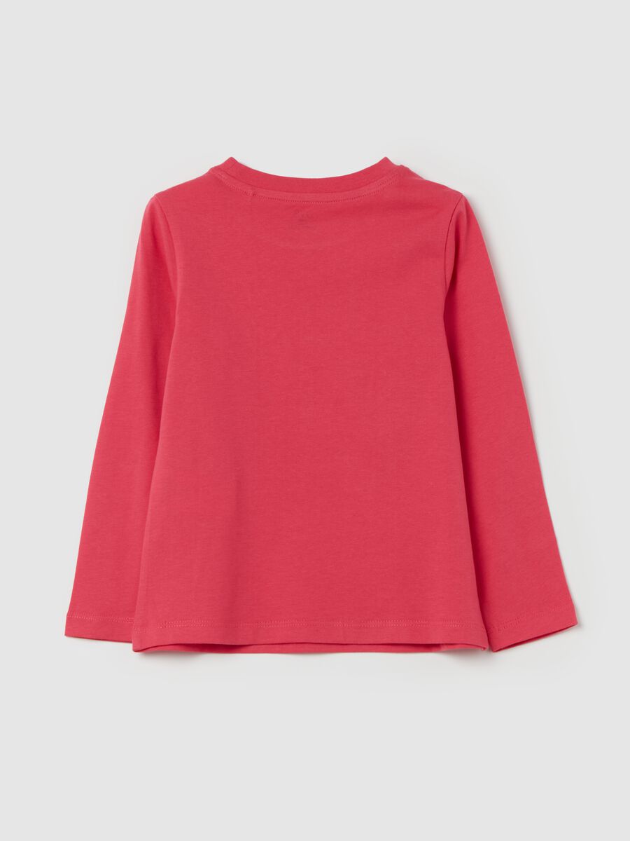 Cotton T-shirt with print and long sleeves_1