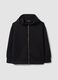Black stretch viscose full-zip hoodie, oversized fit_4