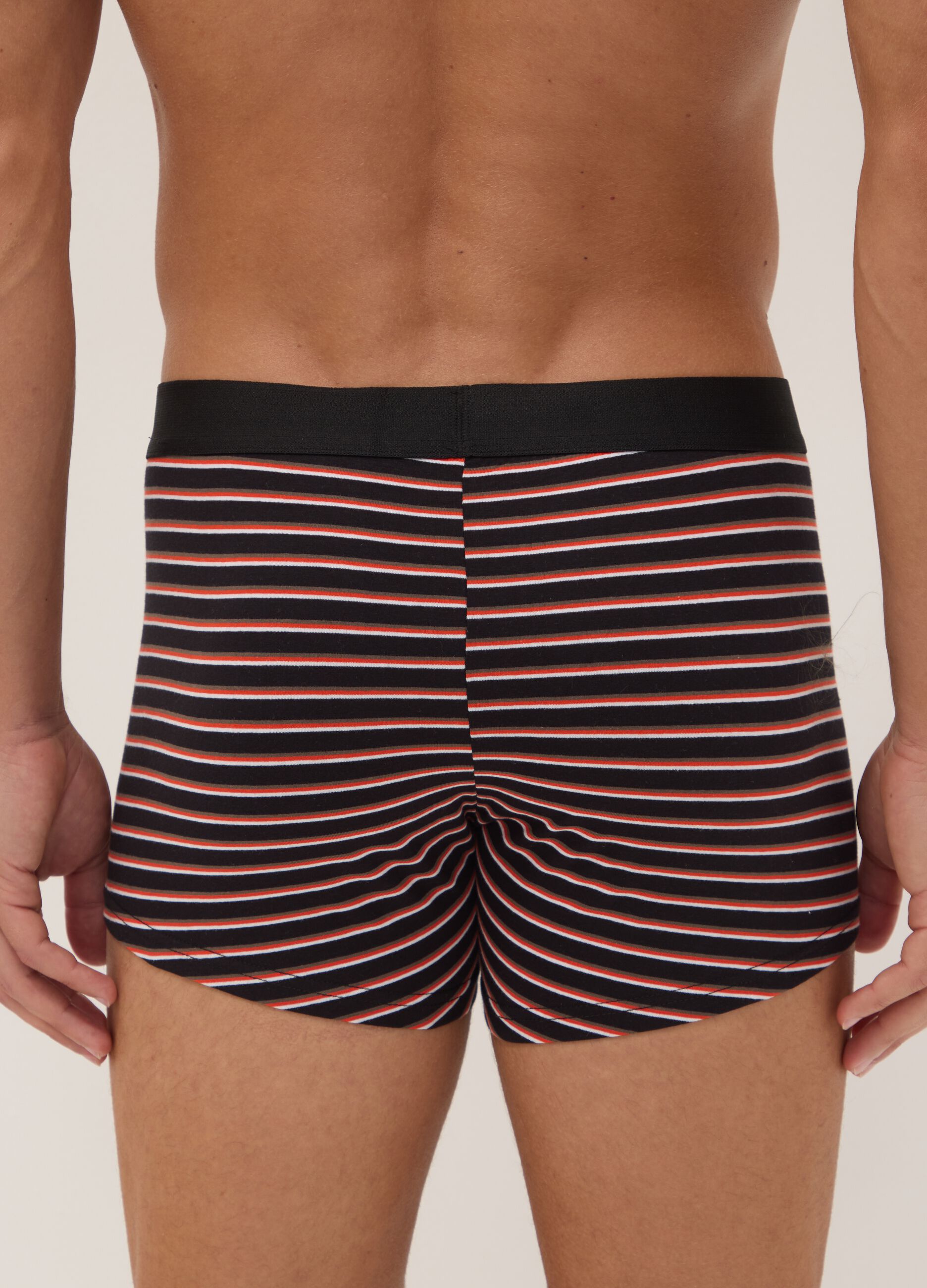 Five-pack of multicolour striped organic cotton boxers