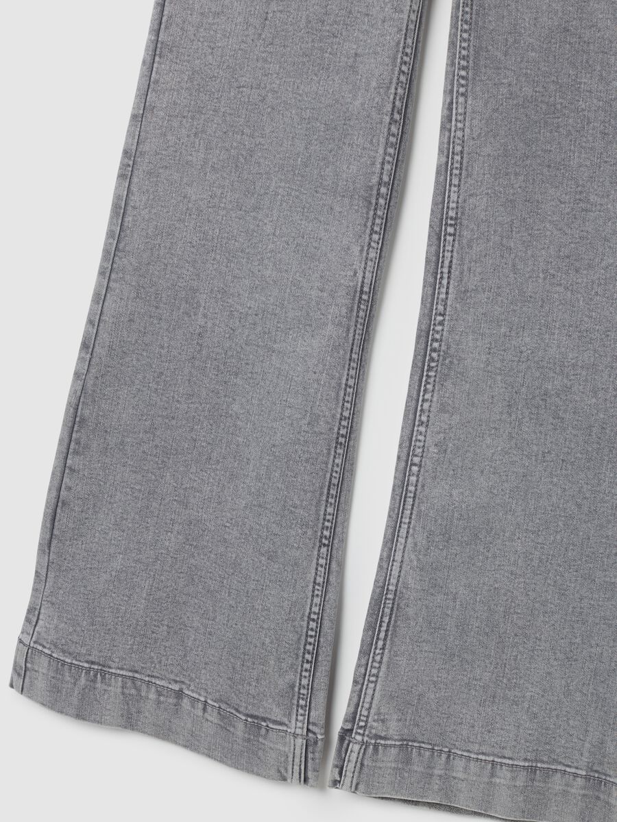 Grey Cotton Blend Bootcut Jeans_5