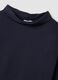 Blue regular fit stretch cotton blend jumper with wide collar_5
