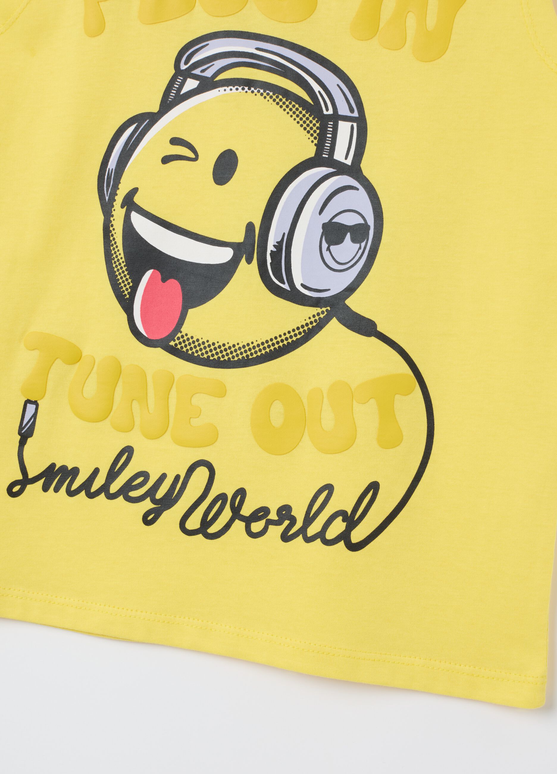 Yellow regular fit child’s T-shirt in pure cotton