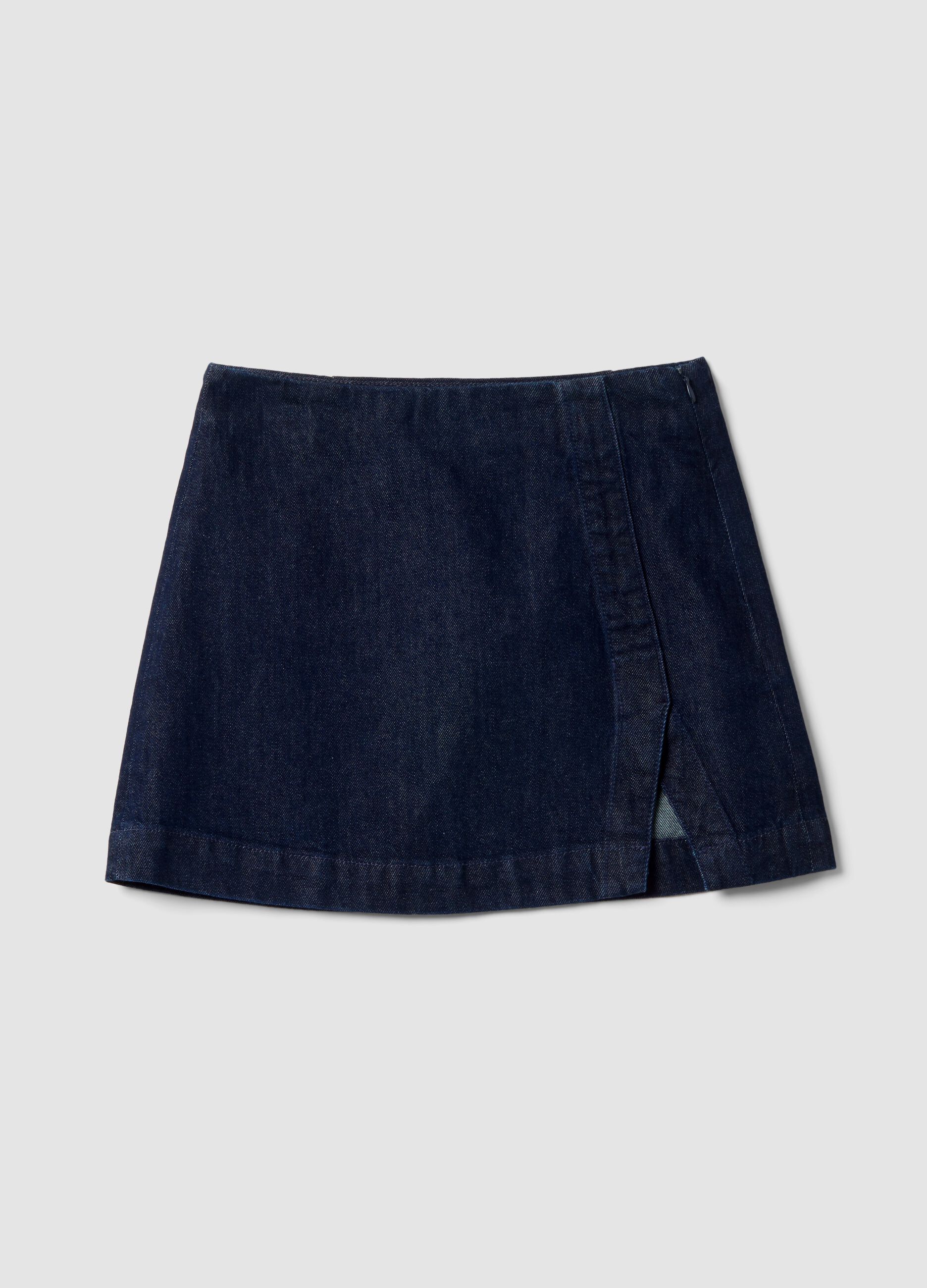 Blue pure cotton denim skirt