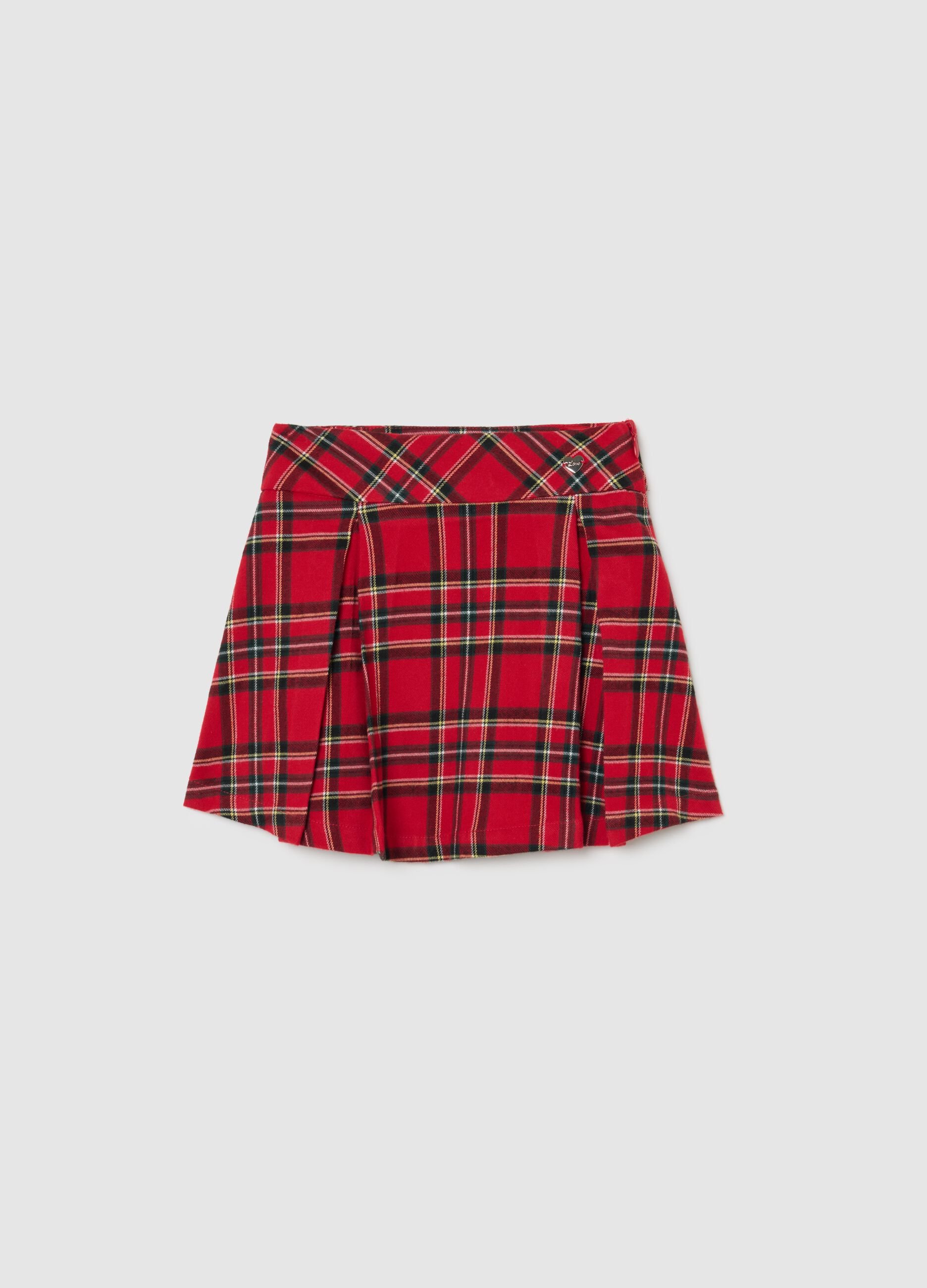 Multicoloured check mini skirt for girls
