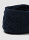Blue cable-knit neck warmer_2