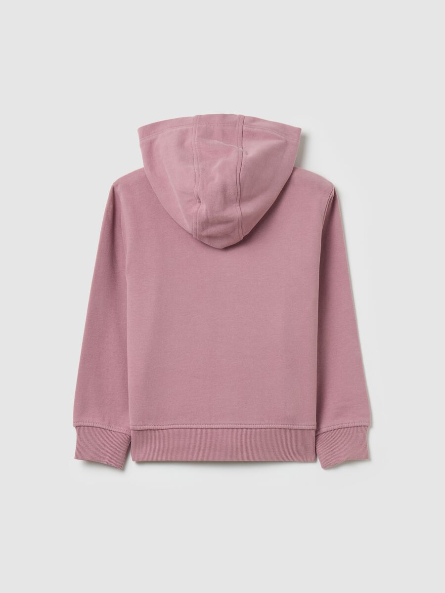 Full-zip sweatshirt with hood and diamantés_1