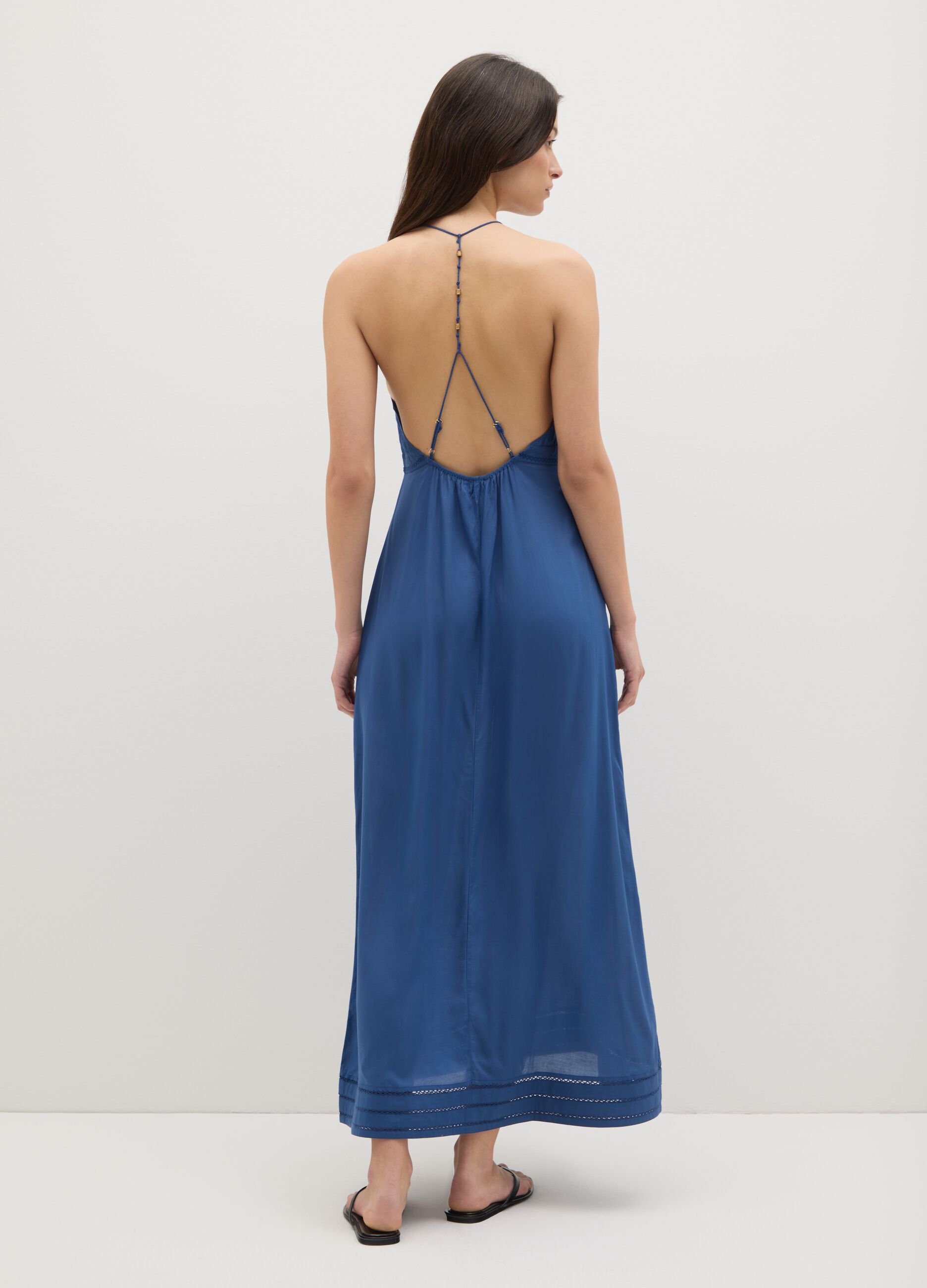 Long viscose beach cover-up dress