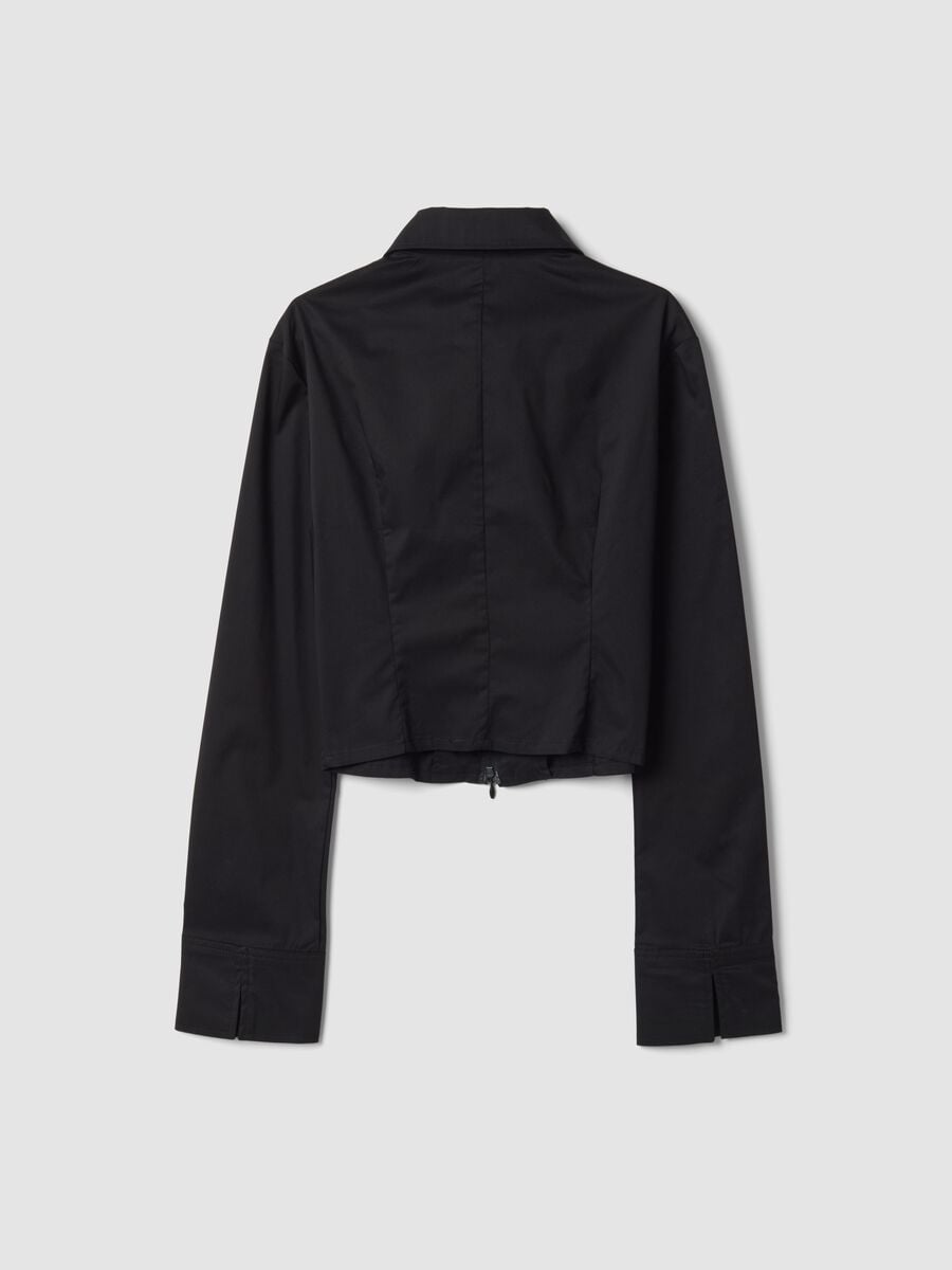 Fitted Full-Zip Shirt Black_6