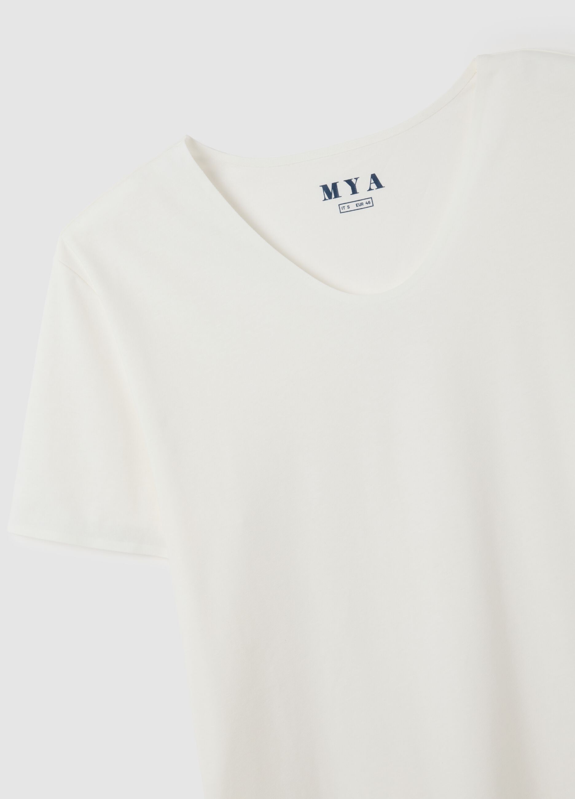 Women's White Stretch Cotton T-shirt