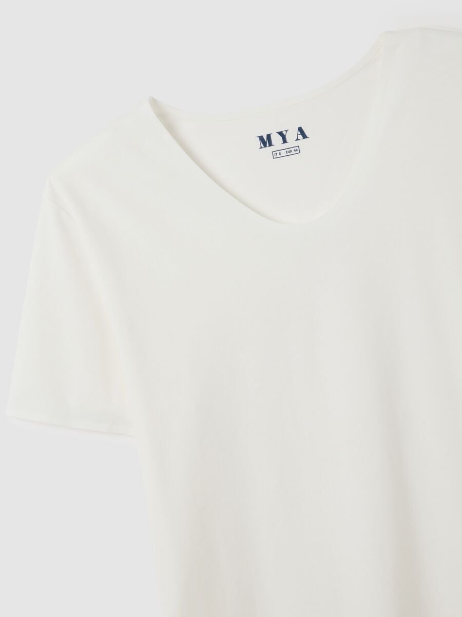 Women's White Stretch Cotton T-shirt_5