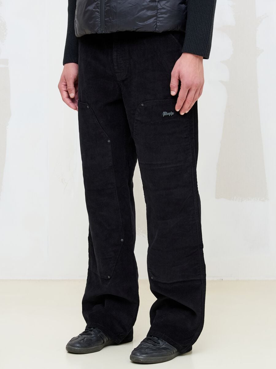 Corduroy Carpenter Pants Black_2