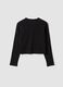 Black organic cotton T-shirt with ribbed neckline for girls_5