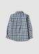 Camicia blu a quadri in puro cotone regular fit_1