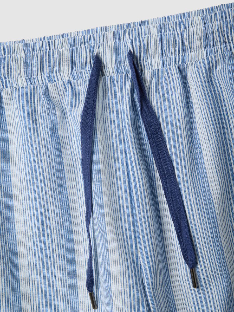Pure cotton multicoloured striped pyjama shorts regular fit_5