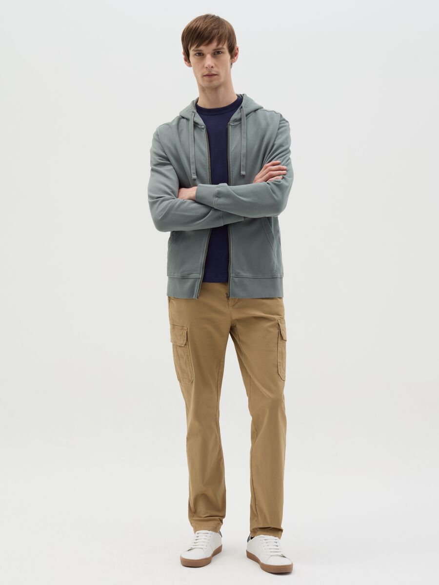 Full-zip sweatshirt in cotton with hood_1