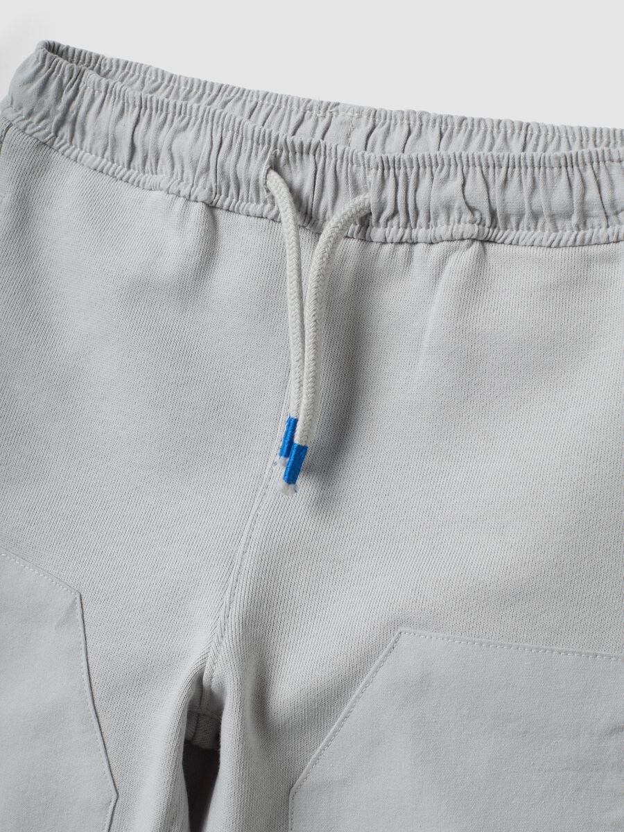 Pantaloni jogger over fit grigi in puro cotone per bimbo_2
