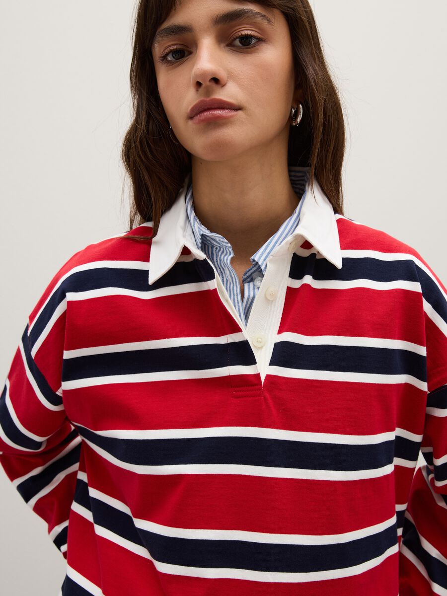 Polo in puro cotone multicolor a righe regular fit_1